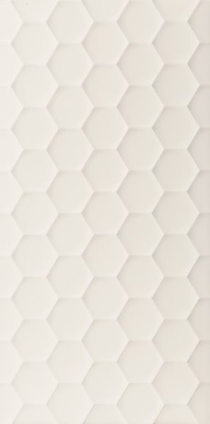 Obklad Marca Corona 4D Hexagon White Decor 40x80 Bílá E056