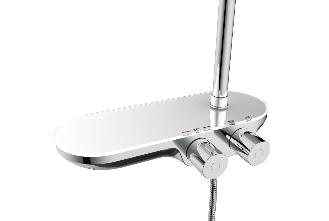 Sprchový systém Swiss Aqua Technologies s termostatickou baterií bílá/chrom SATSSTHP