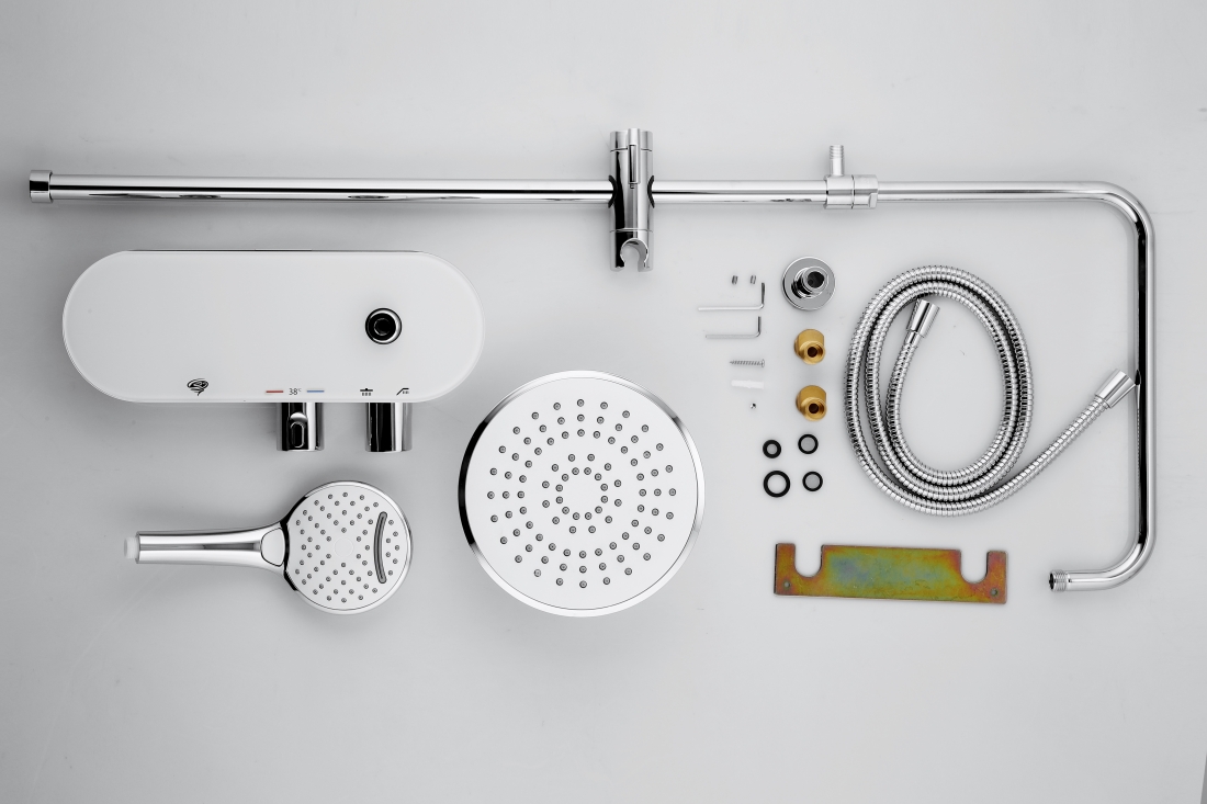 Sprchový systém Swiss Aqua Technologies s termostatickou baterií bílá/chrom SATSSTHP